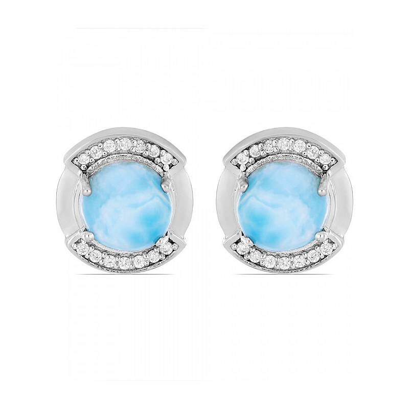 Nefertitis Larimar náušnice stříbro Ag 925 VE049757 - 1,2 cm, 4 g 76369118