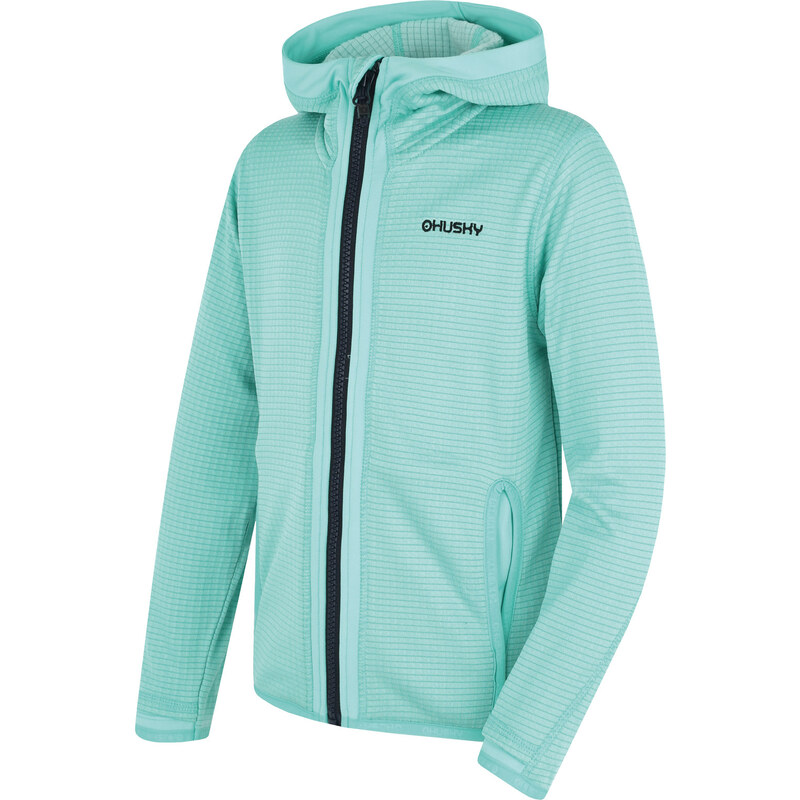 Dětská mikina s kapucí HUSKY Artic Zip K turquoise/black blue