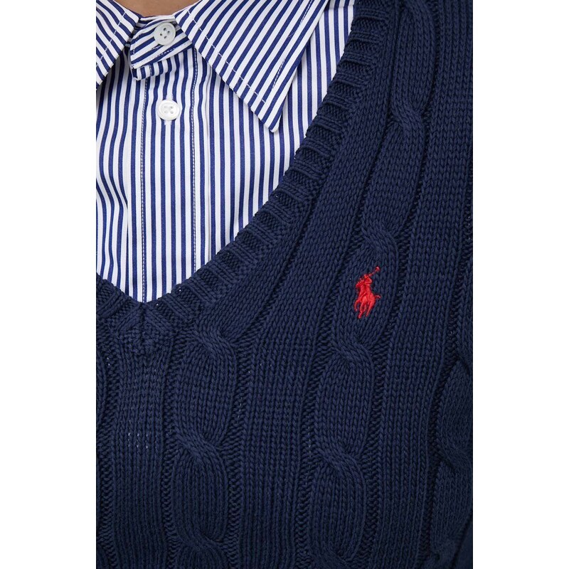Bavlněný svetr Polo Ralph Lauren tmavomodrá barva, lehký