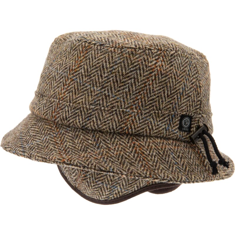 CTH Ericsson of Sweden Zimní vlněný anglický klobouk (ušní klapky) - Harris Tweed Camel