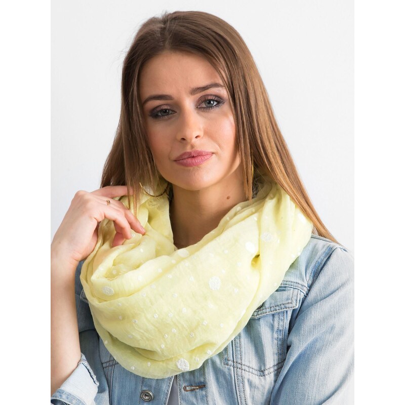 Fashionhunters Světle žlutý puntíkatý šátek