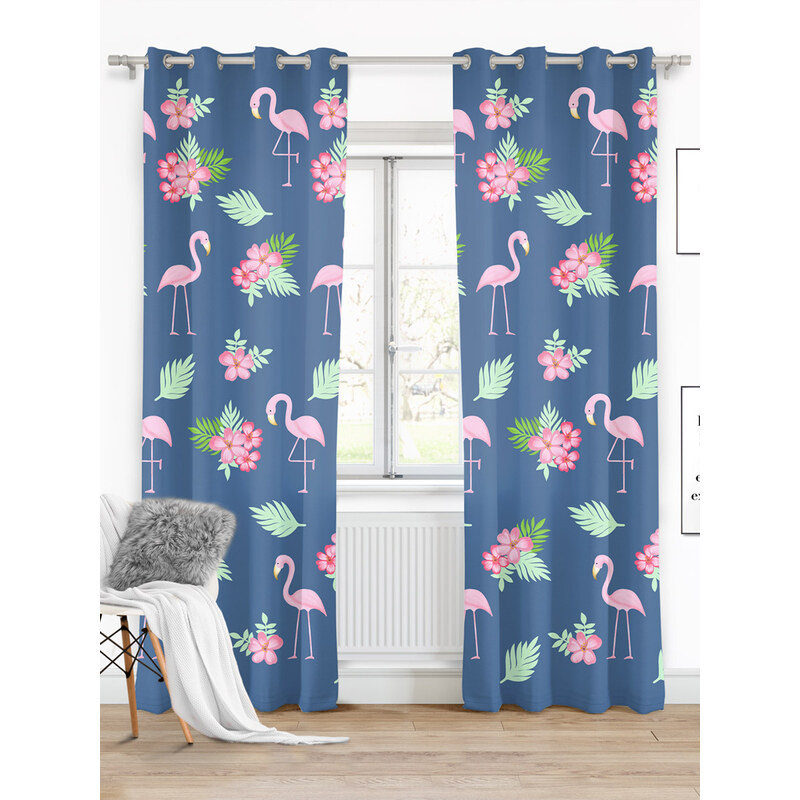 Edoti Curtain in flamingos 140x250 A499