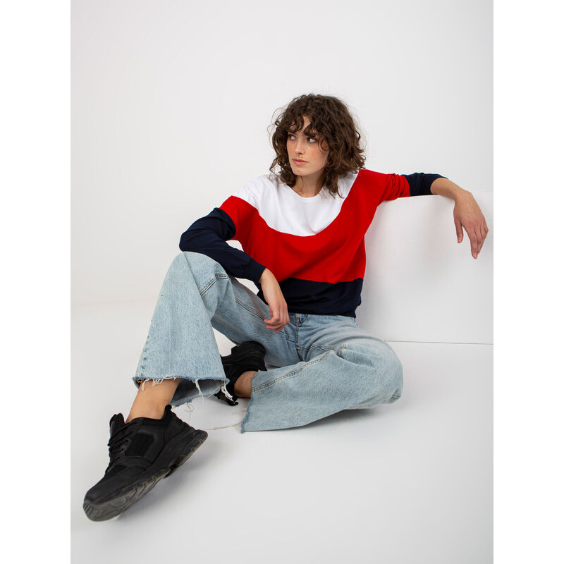 RELEVANCE Sweatshirt-RV-BL-8430.61P-white-navy blue