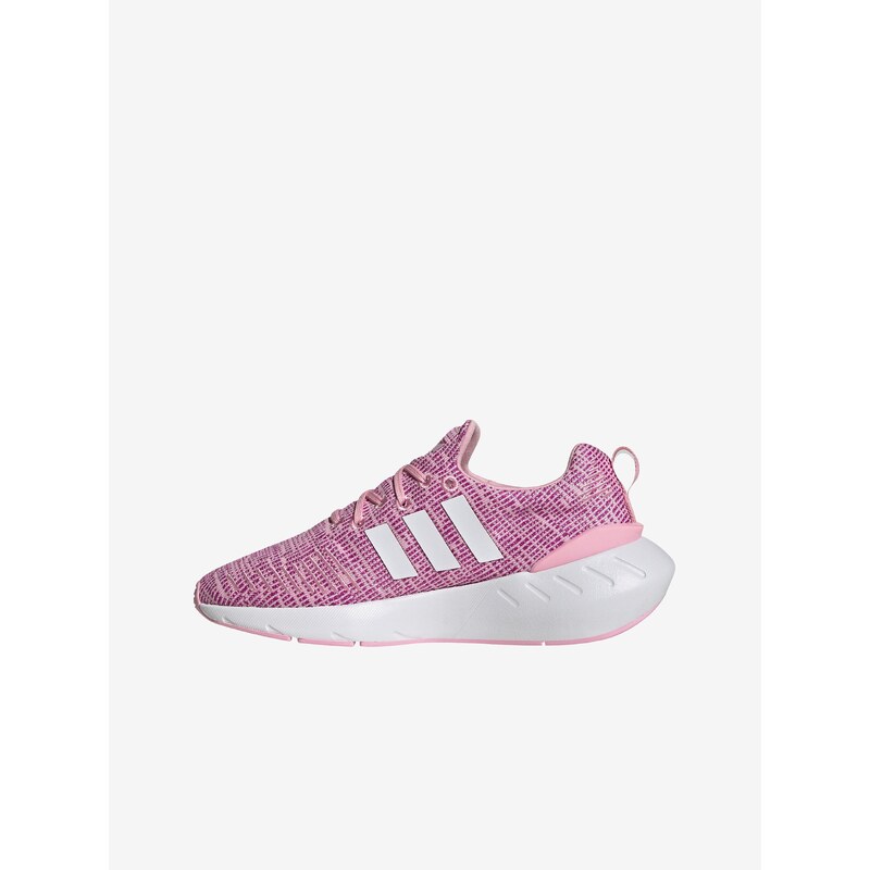 Růžové holčičí žíhané boty adidas Originals Swift Run 22 - Holky