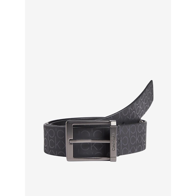 Černý pánský vzorovaný pásek Calvin Klein Jeans - Pánské