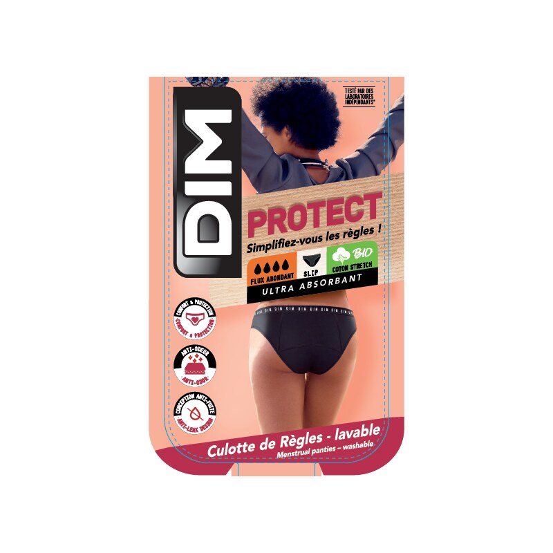 DIM MENSTRUAL NIGHT SLIP - Night and day menstrual panties - black