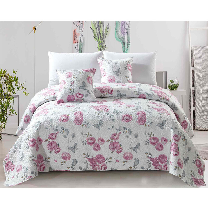 Edoti Quilted bedspread with roses Calmia A536