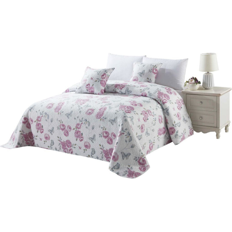 Edoti Quilted bedspread with roses Calmia A536