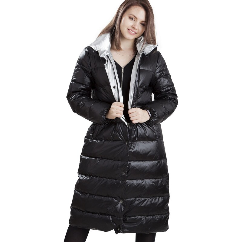PERSO Womans Womens coat quilted with silver accents