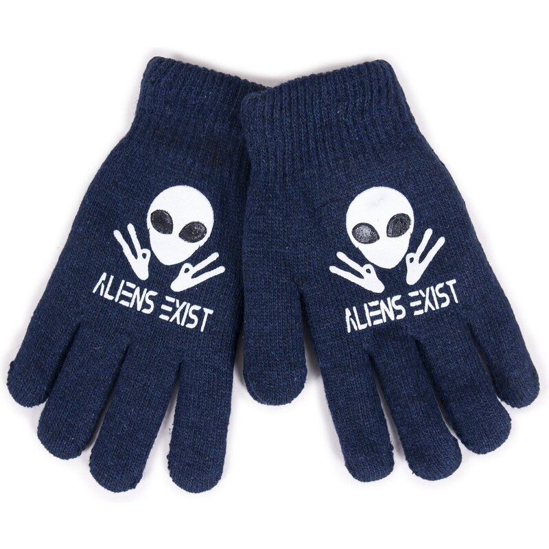 Yoclub Kids's Gloves RED-0201C-AA5A-002 Navy Blue