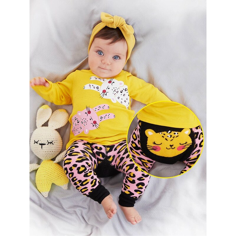 Denokids Leopard Baby Girl T-shirt Leggings-Pants Suit