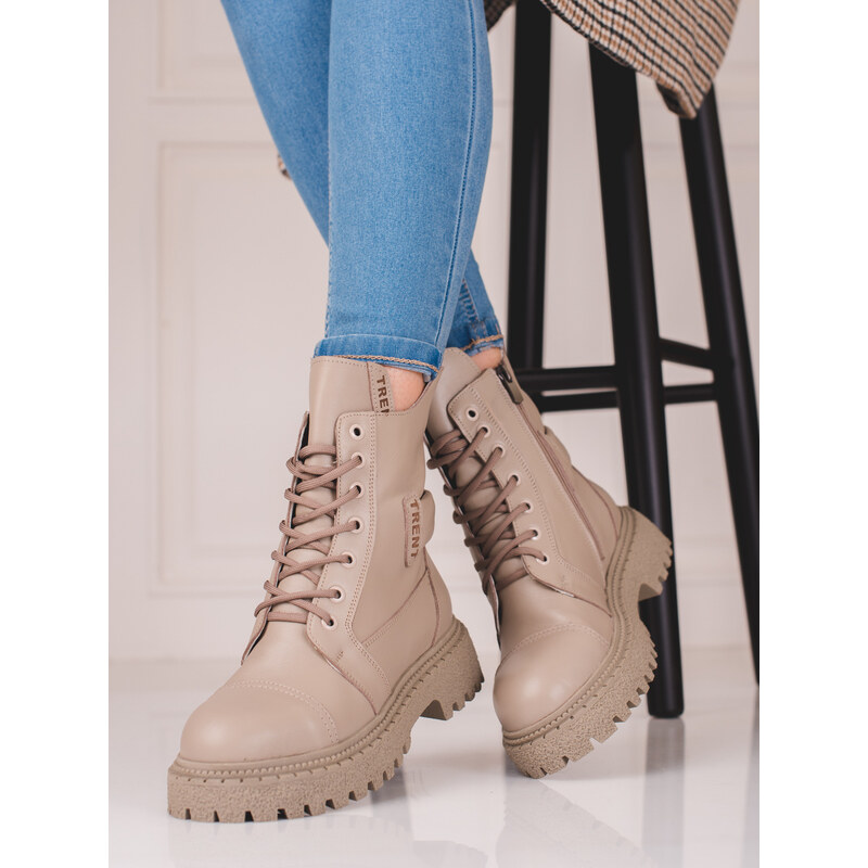 Leather workers for women Shelovet beige