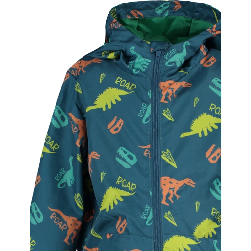 Trendyol Oil Boy Hoodie With Pocket Dinosaur Patterned Raincoat
