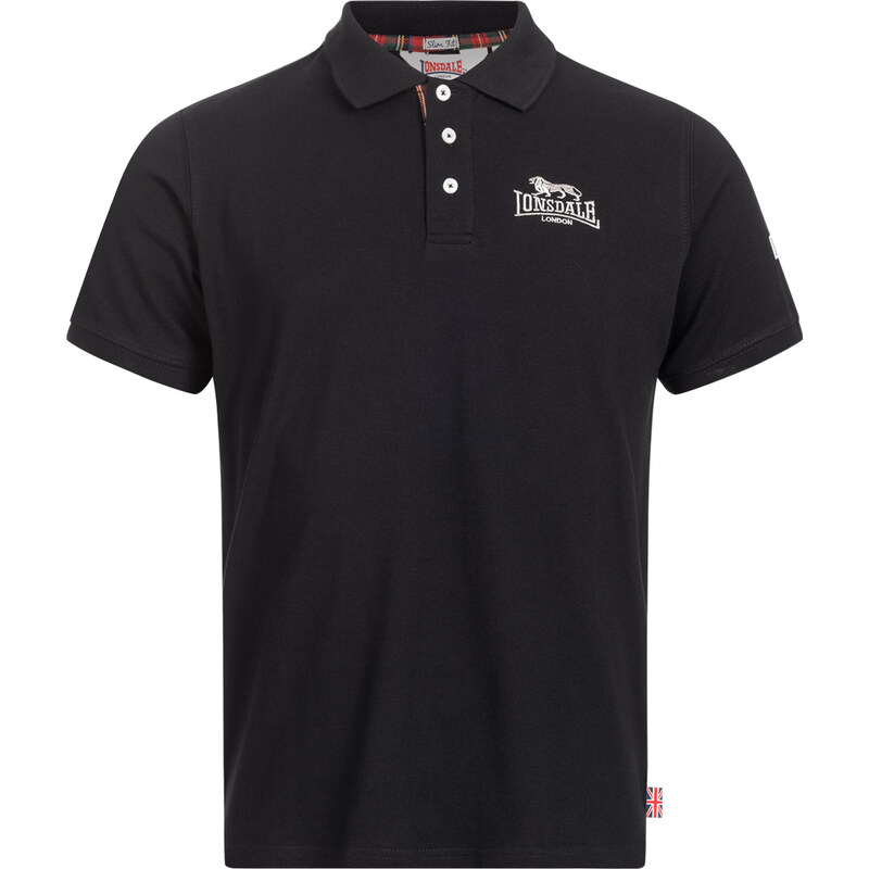 Pánské polo Lonsdale 117230-Black/Silver