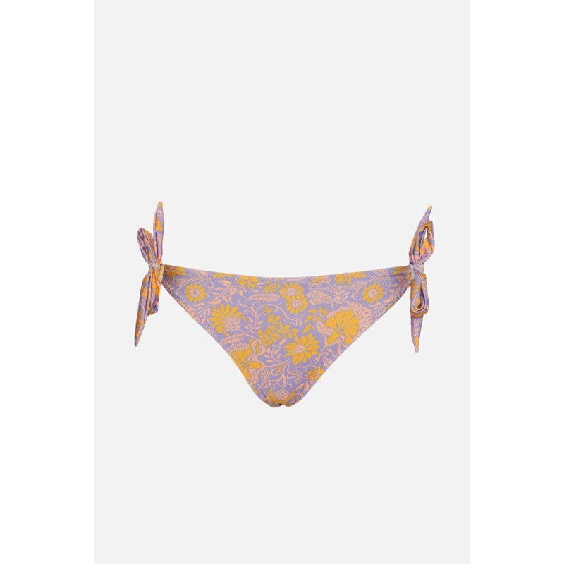 Trendyol fialová květinová vzorovaná kravata s detailním spodním dílem bikin
