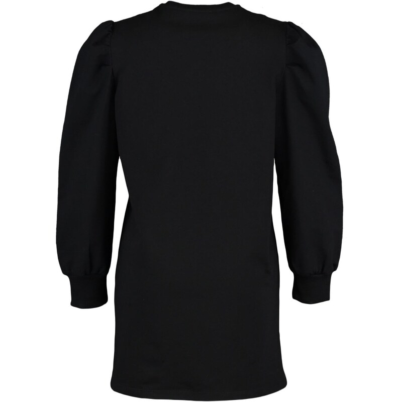 Trendyol Black Sleeve Detailed Knitted Crew Neck Slit Tunic