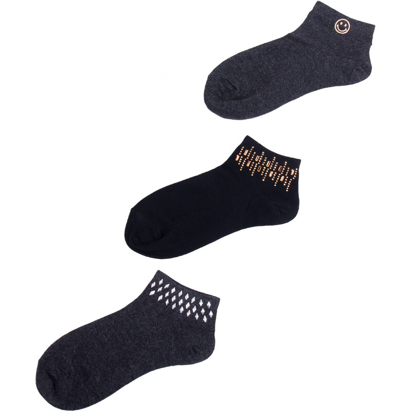 Yoclub Woman's Women'S Socks With Crystals 3-Pack SKS-0001K-000B