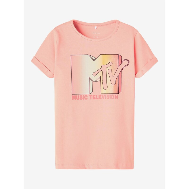 Růžové holčičí tričko name it MTV - Holky