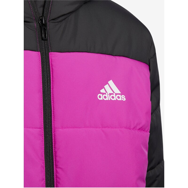 Černo-růžová holčičí prošívaná bunda adidas Performance - unisex