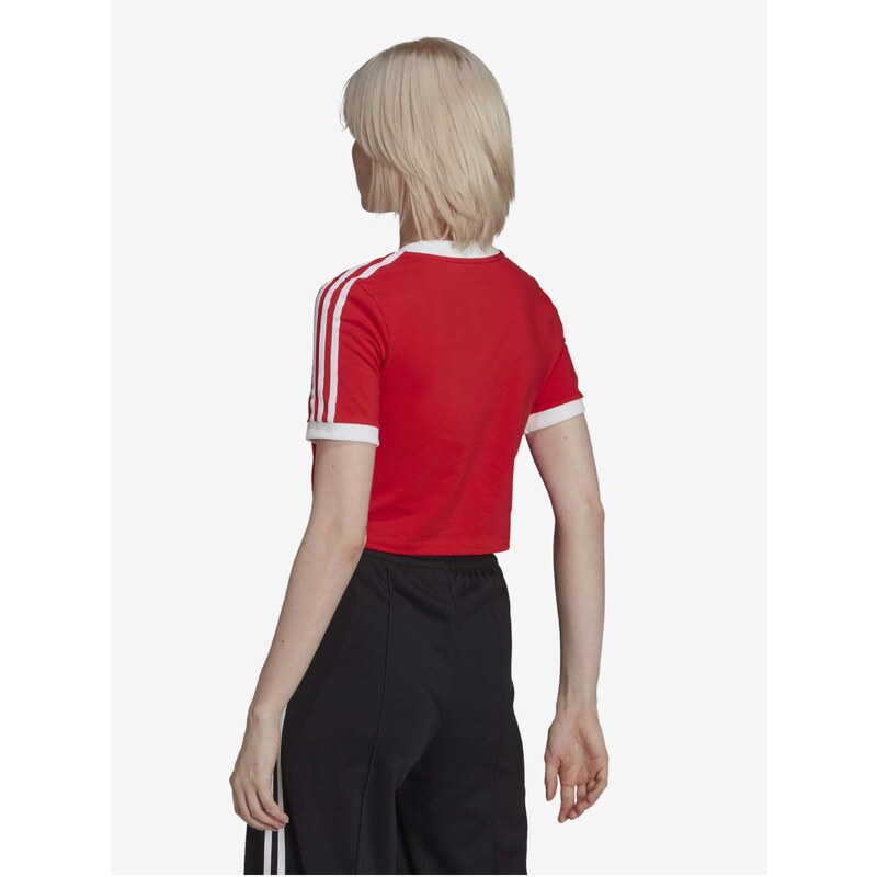 Červený dámský crop top adidas Originals - Dámské