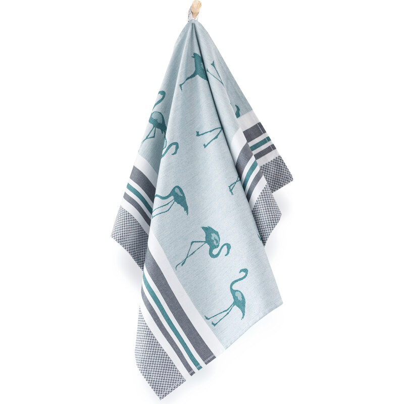 Zwoltex Unisex's Dish Towel Flamingi Green/Pattern