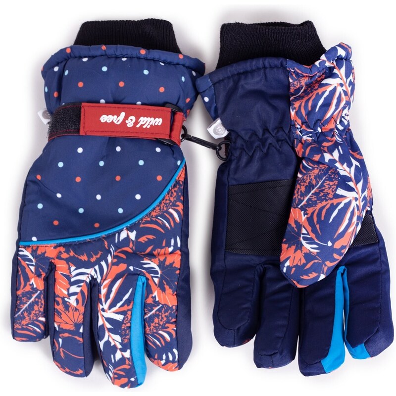 Yoclub Kids's Children's Winter Ski Gloves REN-0242G-A150 Navy Blue