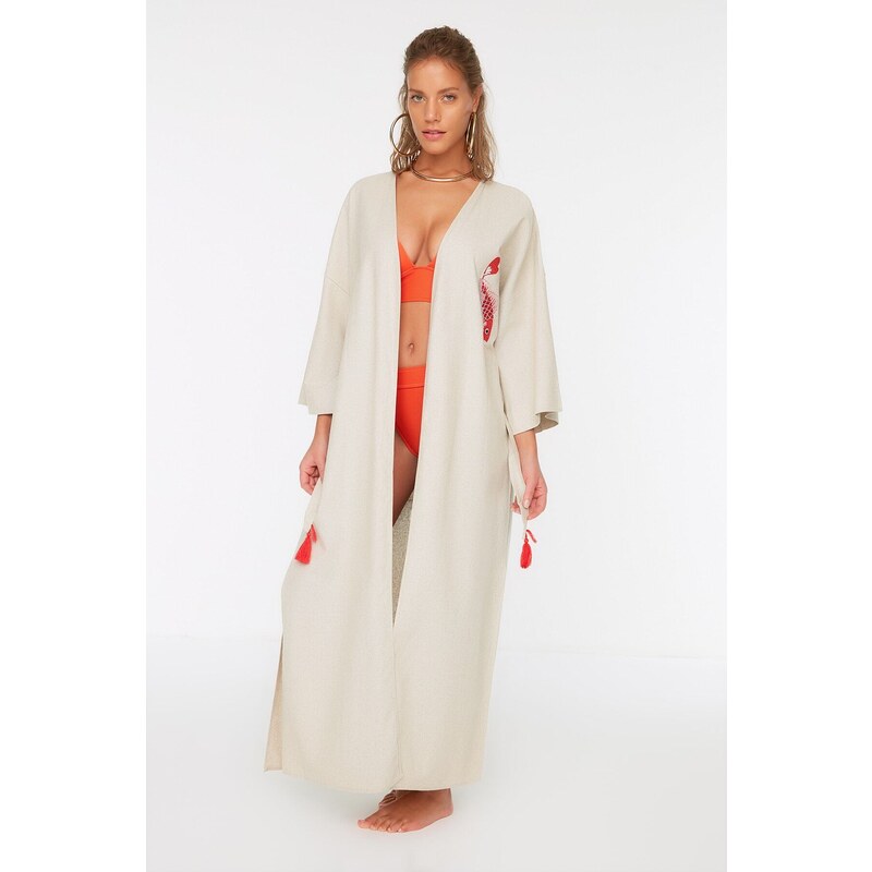 Trendyol Kimono & Caftan - Red - Regular fit