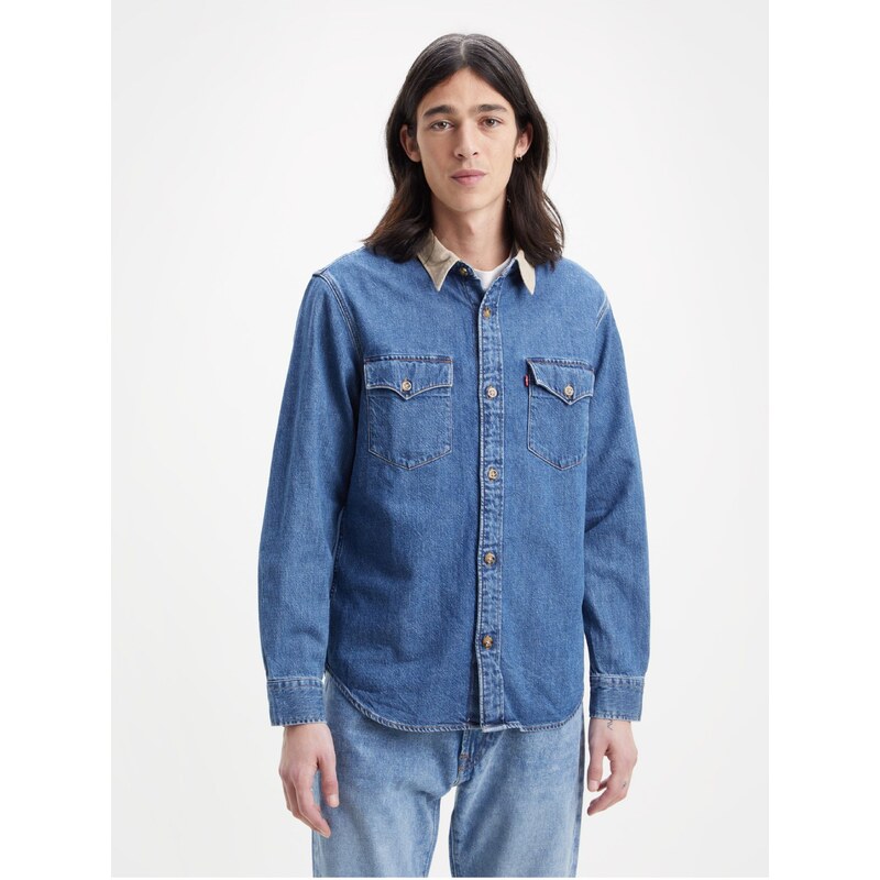 Levi's Modrá pánská džínová košile Levi's Western - Pánské