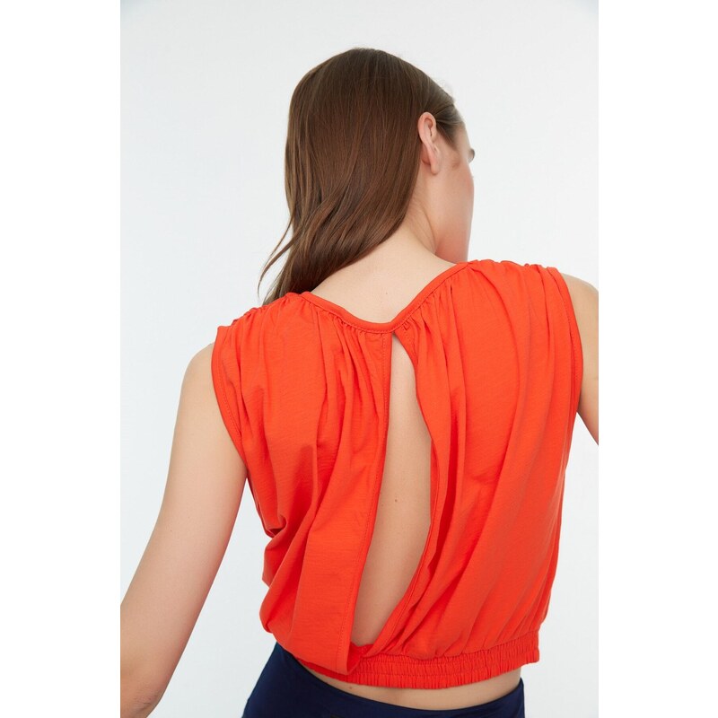 Trendyol Orange Crop Sports Blouse