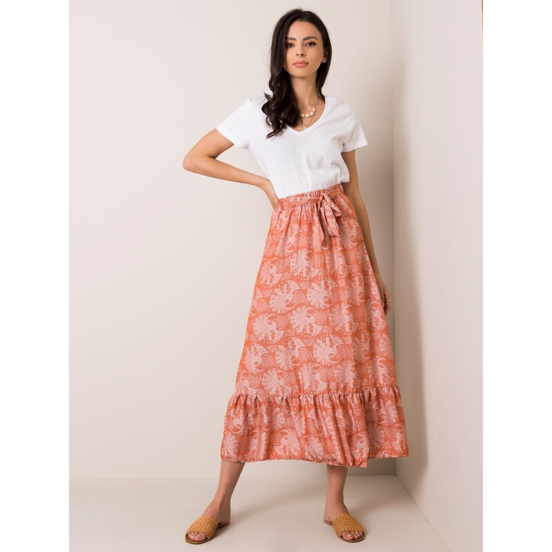 Fashionhunters Brick Saffron RUE PARIS skirt