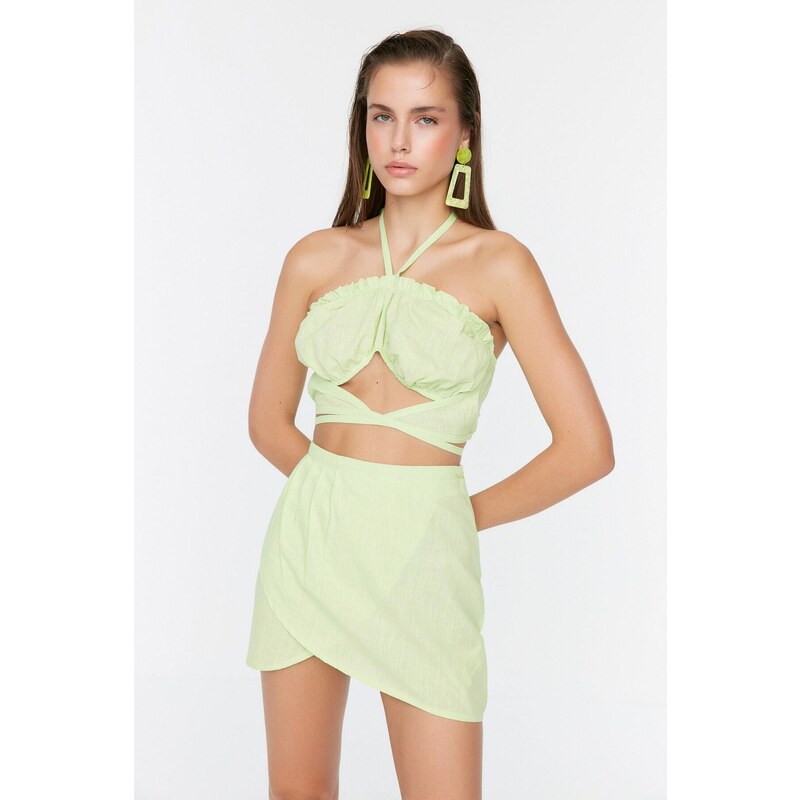 Trendyol Mint Kravatový Plážový Vrchní Set 107052403