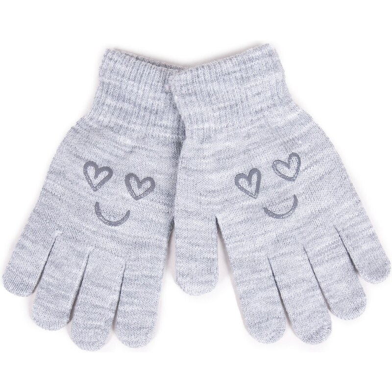 Yoclub Kids's Girls' Five-Finger Gloves RED-0012G-AA5A-017