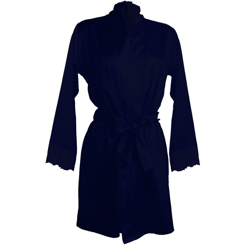 DKaren Woman's Housecoat Gosia Navy Blue