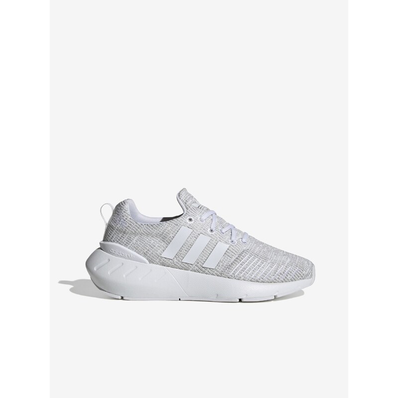 Světle šedé dětské žíhané tenisky adidas Performance Swift RUN 22 - Kluci