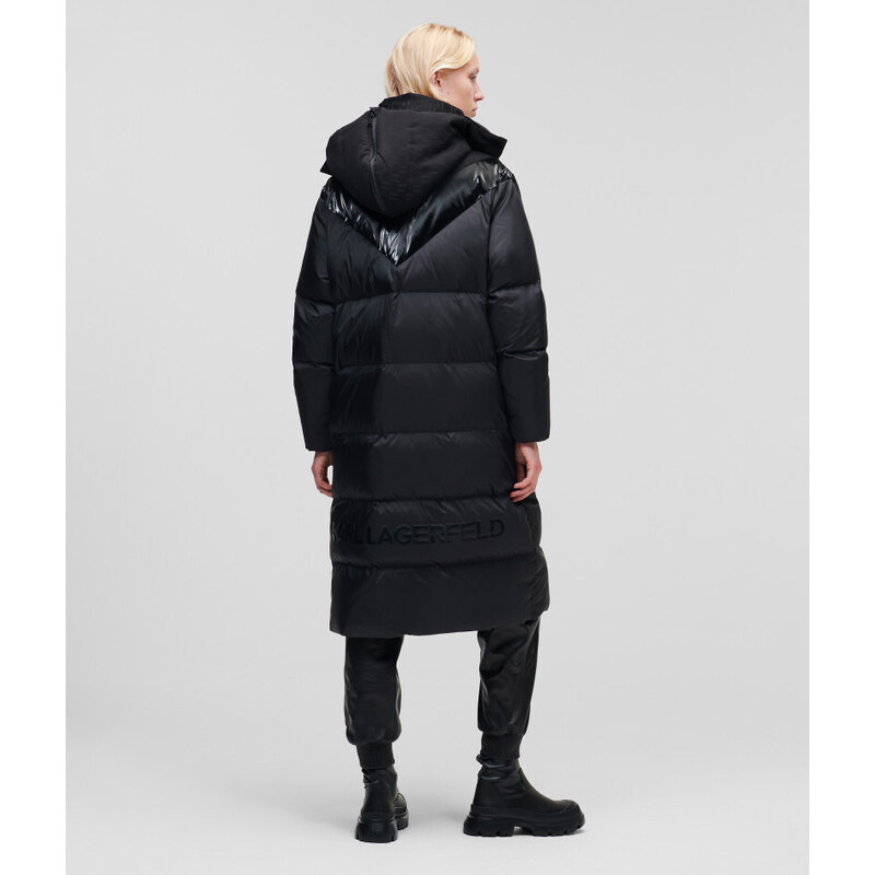 KABÁT KARL LAGERFELD LONG DOWN COAT W/ MONOGRAM