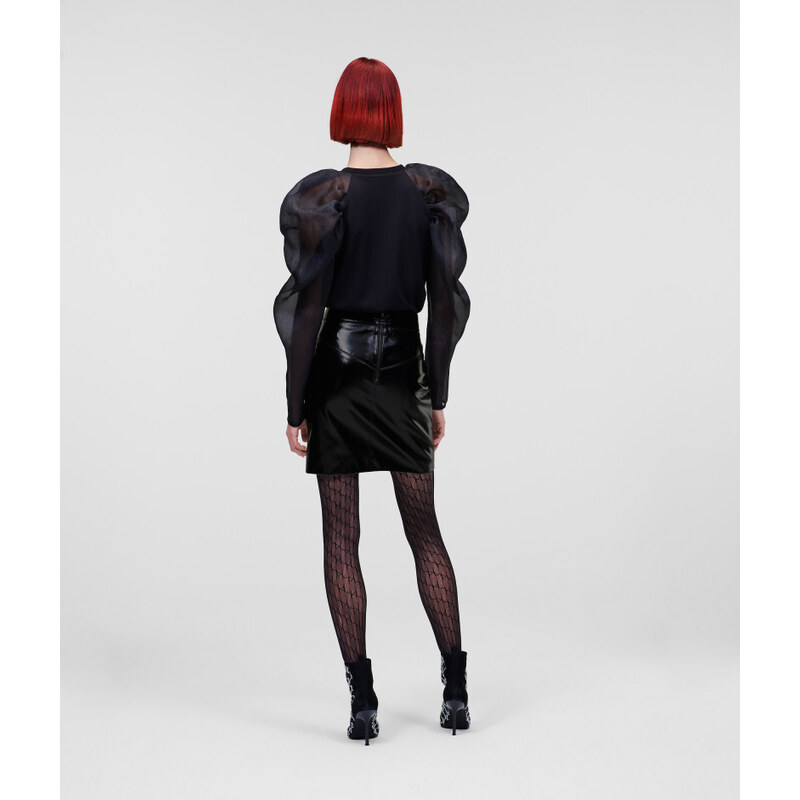 SUKNĚ KARL LAGERFELD FAUX PATENT LEATHER SKIRT