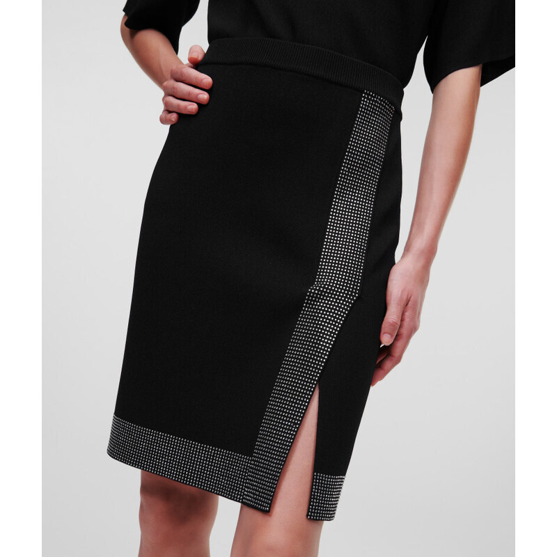 SUKNĚ KARL LAGERFELD RHINESTONE KNIT SKIRT