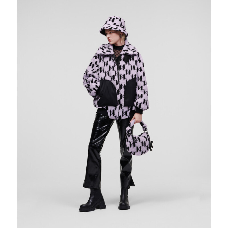 BUNDA KARL LAGERFELD MONOGRAM SHEARLING JACKET