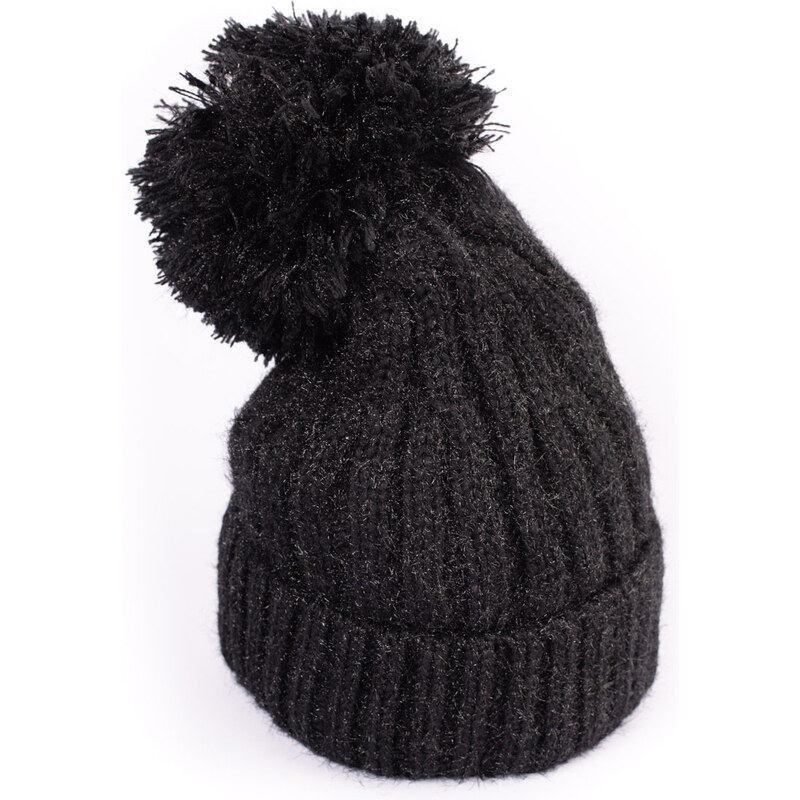 Winter women's hat with pompom Shelvt black