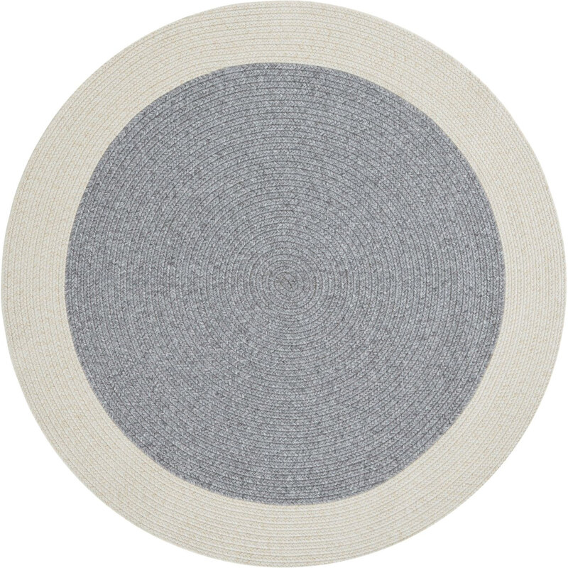 NORTHRUGS - Hanse Home koberce Kusový koberec Braided 105555 Grey Creme kruh – na ven i na doma - 150x150 (průměr) kruh cm