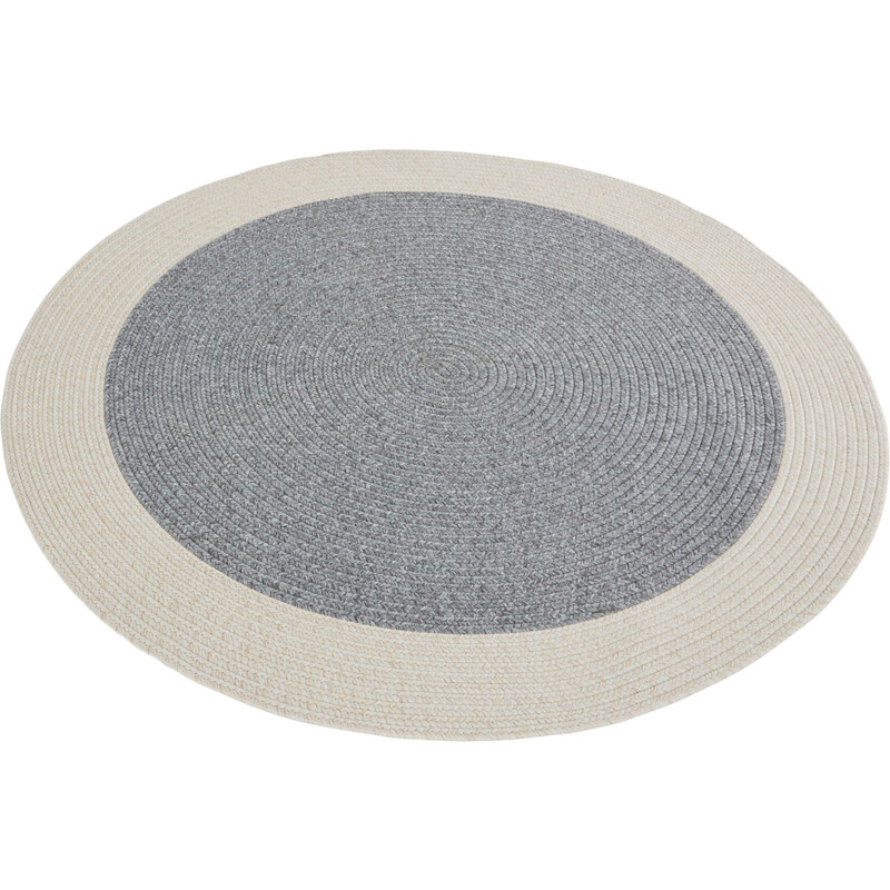 NORTHRUGS - Hanse Home koberce Kusový koberec Braided 105555 Grey Creme kruh – na ven i na doma - 150x150 (průměr) kruh cm