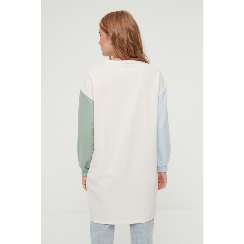 Trendyol Knitted Ecru Long Back Sweatshirt