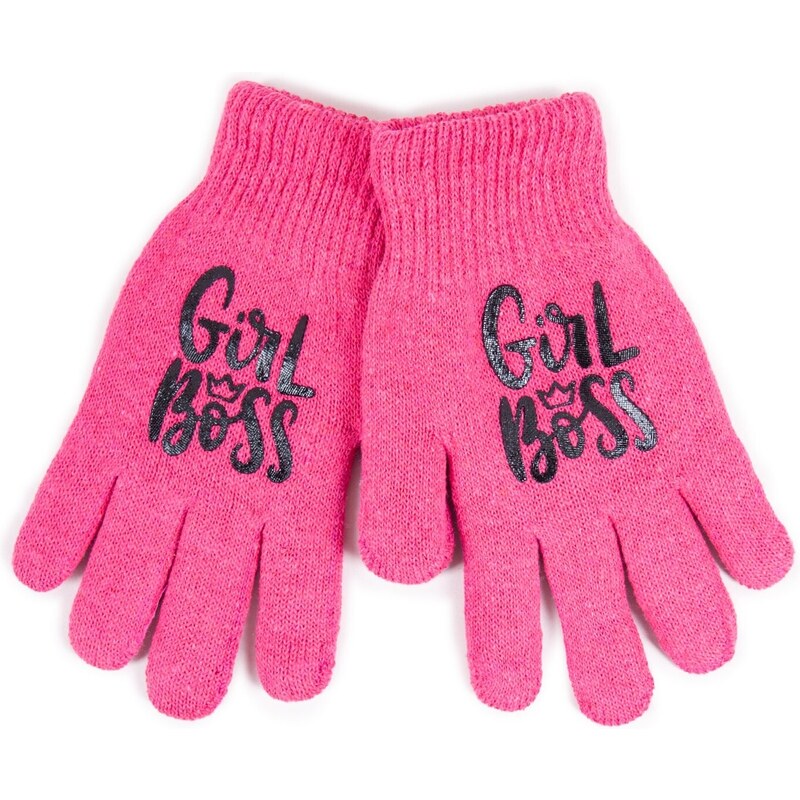 Yoclub Kids's Gloves RED-0201G-AA5A-002