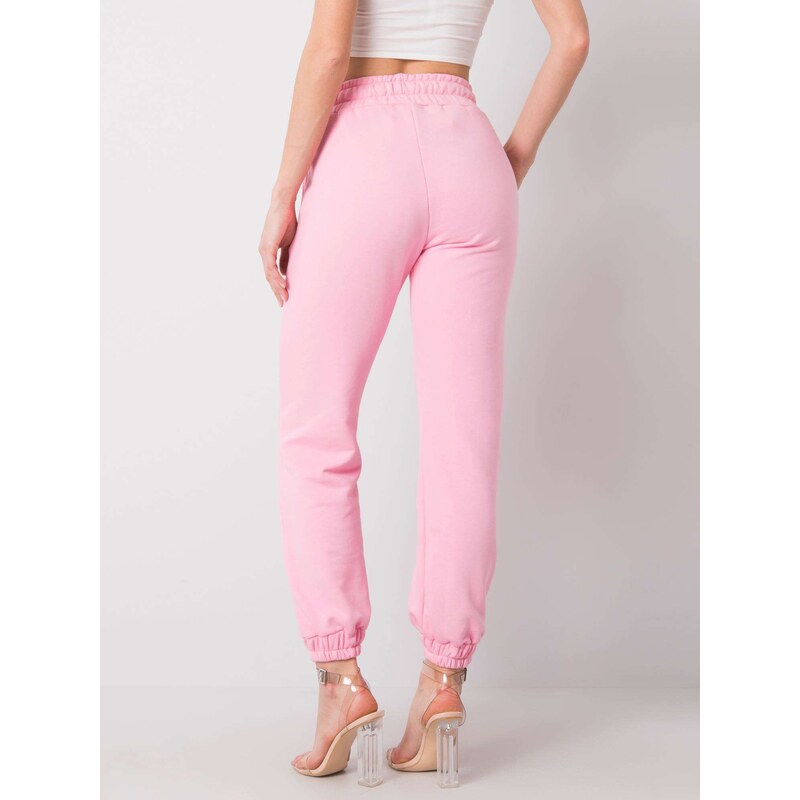 Fashionhunters Světle růžové kalhoty Agueda RUE PARIS