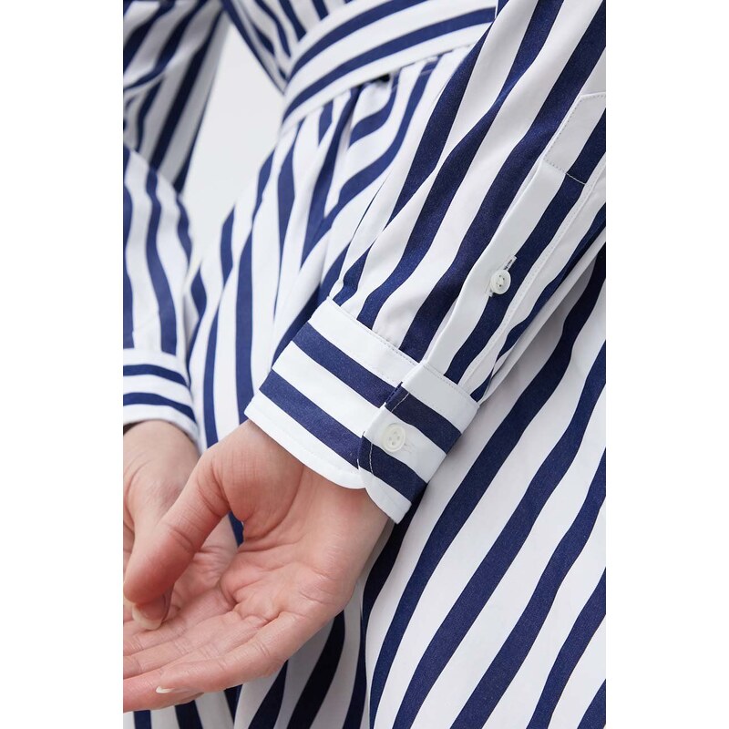 Bavlněné šaty Polo Ralph Lauren tmavomodrá barva, mini