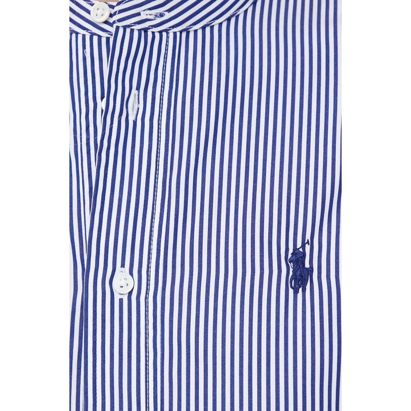 Bavlněné šaty Polo Ralph Lauren tmavomodrá barva, midi