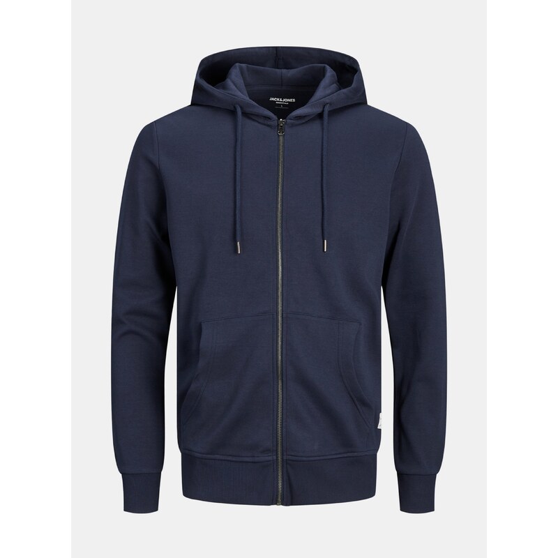 Tmavě modrá basic mikina s kapucí Jack & Jones - Pánské