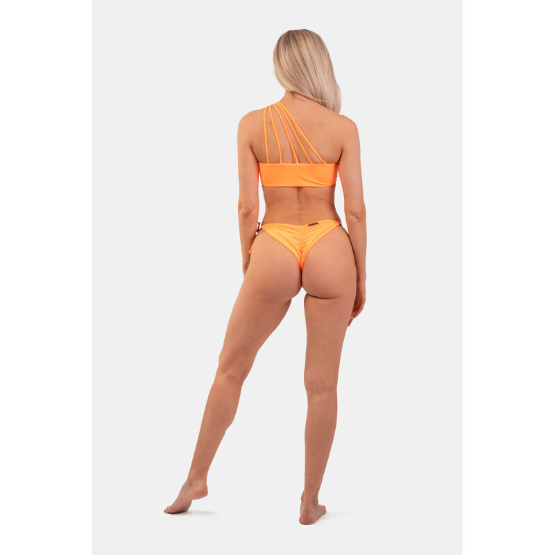 Nebbia One Shoulder Bandeau Bikini Top 449 Orange Neon M