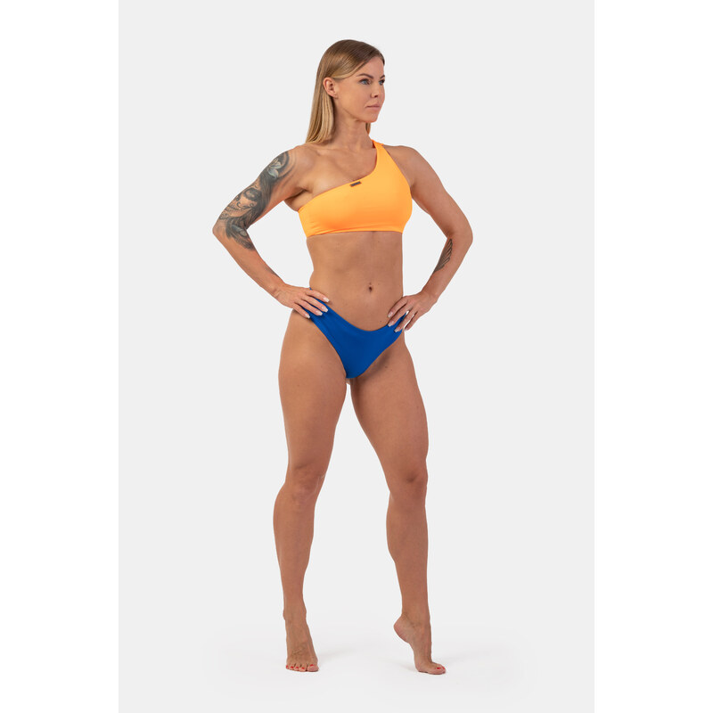 Nebbia One Shoulder Bandeau Bikini Top 449 Orange Neon M