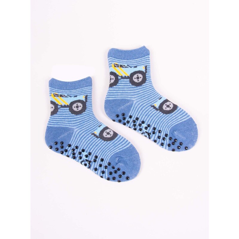 Yoclub Kids's Boys' Cotton Socks Anti Slip ABS Patterns Colours 3-pack SKA-0109C-AA3A-004